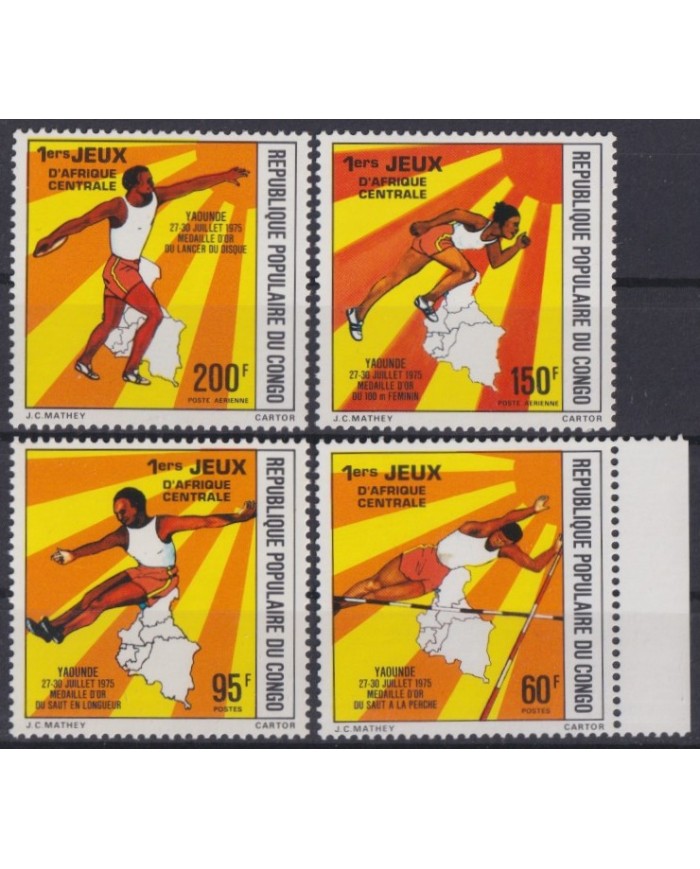 F-EX38093 CONGO MNH 1975 CENTRAL AFRICA SPORT GAMES ATHLETISM.