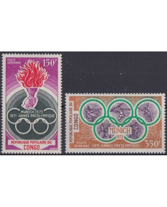 F-EX38098 CONGO MNH 1971 MUNICH GERMANY OLYMPIC GAMES ATHLETISM BOXING.