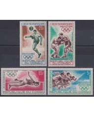 F-EX38099 CONGO MNH 1968 MEXICO OLYMPIC GAMES ATHLETISM BOXING SOCCER SWIMMING.