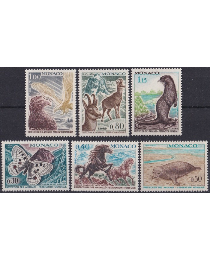 F-EX38106 MONACO MNH 1986 FAUNA PROTECTION ANTELOPE HORSE BUTTERLIES BIRD MARMOTA.