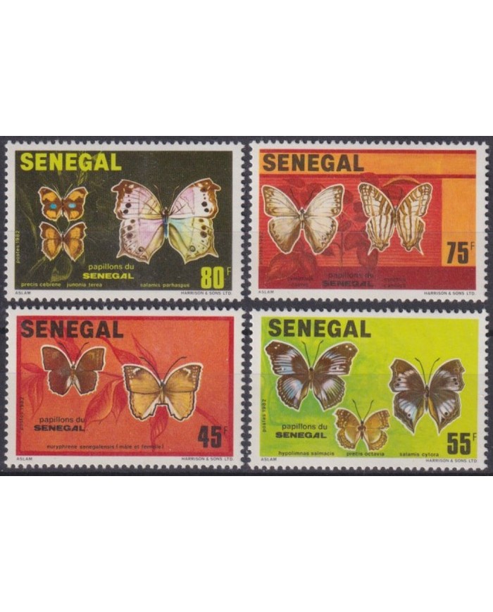 F-EX38136 SENEGAL MNH 1982 INSECTS BUTTERFLIES MARIPOSAS PAPILLON.