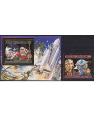 F-EX38192 CENTRAL AFRICA MNH 1985 DISCOVERY SHIP COLUMBUS COLON SPACE COSMOS.