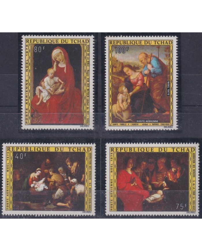 F-EX38231 CHAD TCHAD MNH 1975 CHRISTMAS NAVIDAD ART VAN DER WEYDEN RAPHAEL.