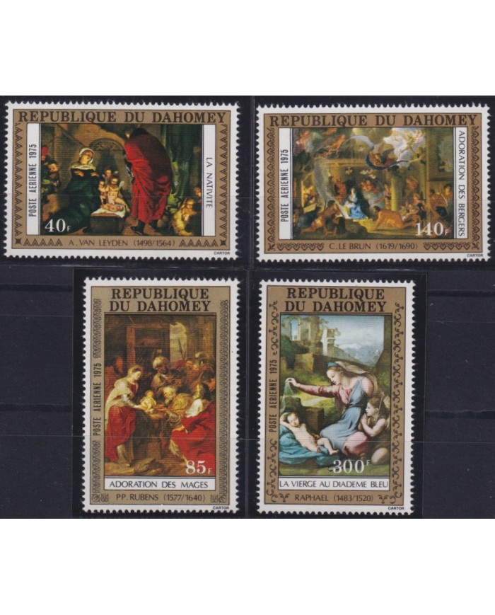 F-EX38232 DAHOMEY MNH 1975 CHRISTMAS NAVIDAD ART RUBENS LE BRUN VAN DER LEIDEN.