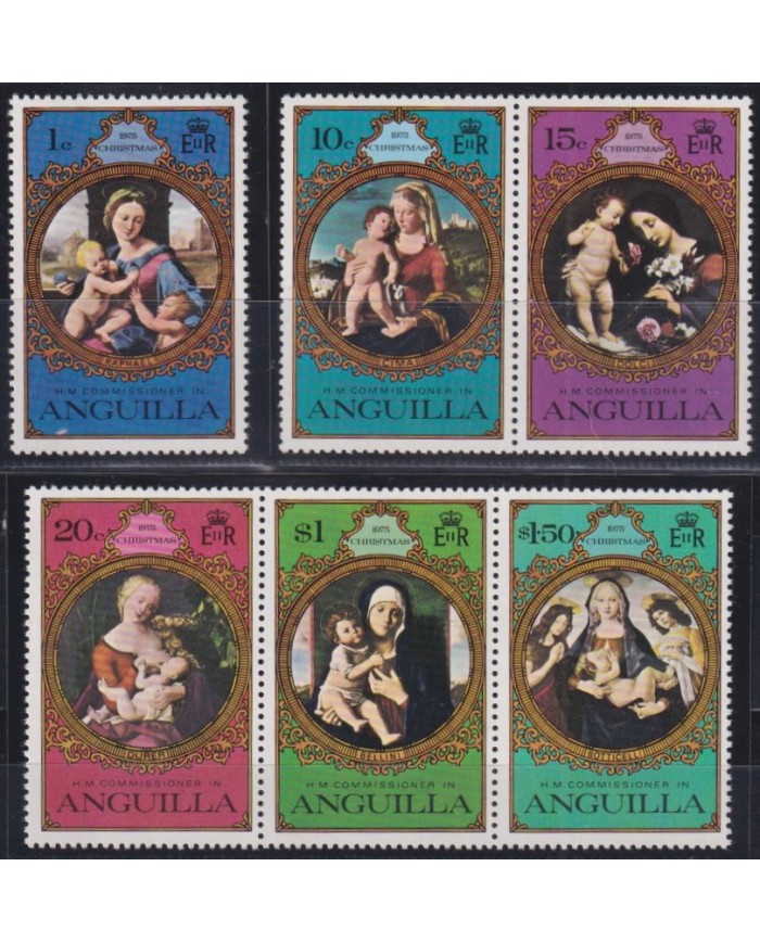 F-EX38237 ANGUILLA MNH 1975 CHRISTMAS NAVIDAD ART DURER BELLINI BOTICCELLI RAPHAEL.