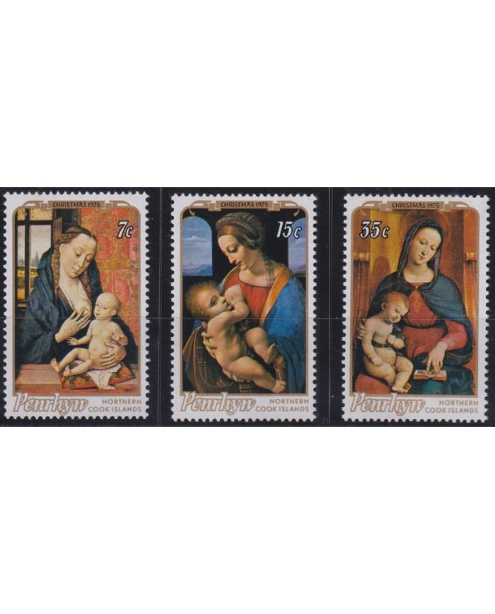 F-EX38245 PENRHYN MNH 1975 CHRISTMAS NAVIDAD ART RENAISSANCE MADONNA.