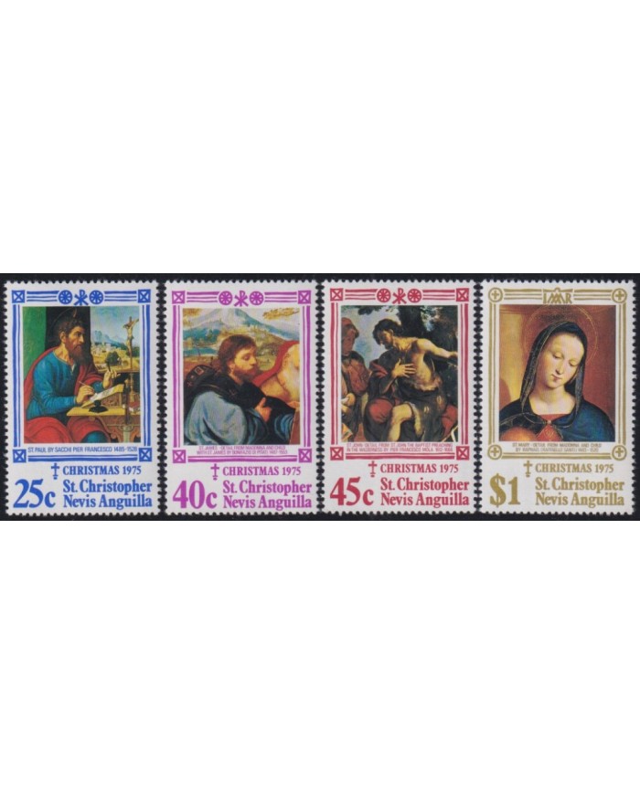 F-EX38249 ST CHRISTOPHER NEVIS ANGUILLA MNH 1975 CHRISTMAS NAVIDAD ART RAPHAEL.