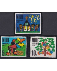 F-EX38253 NIUE MNH 1975 CHRISTMAS NAVIDAD CHILD DRAWING RELIGION.