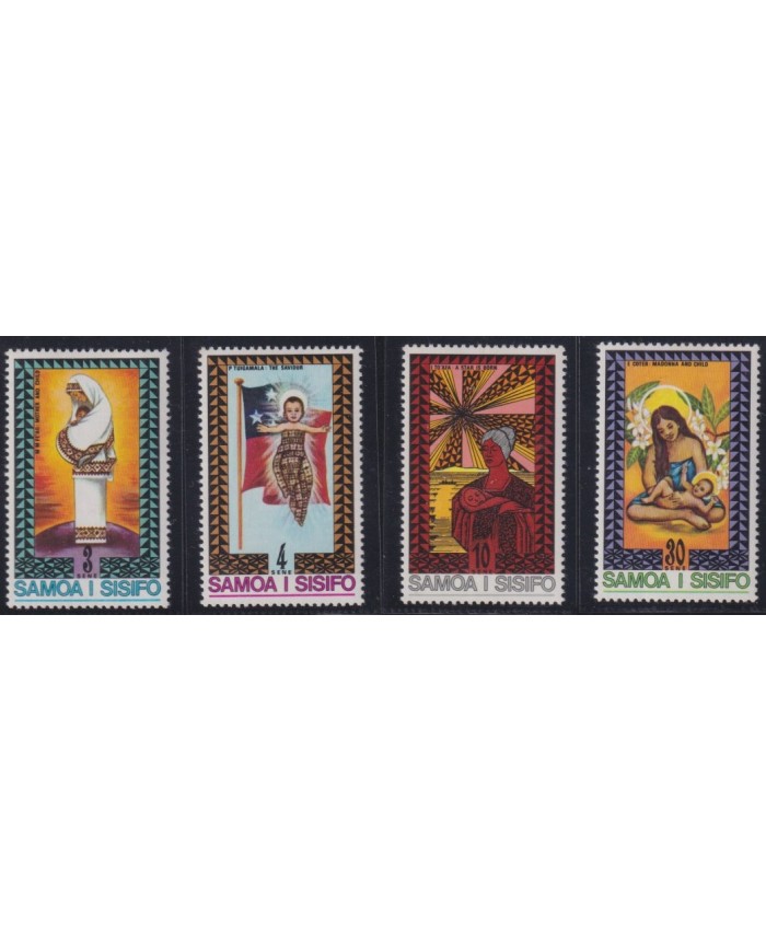F-EX38254 SAMOA I SISIFO MNH 1975 CHRISTMAS NAVIDAD DRAWING RELIGION.