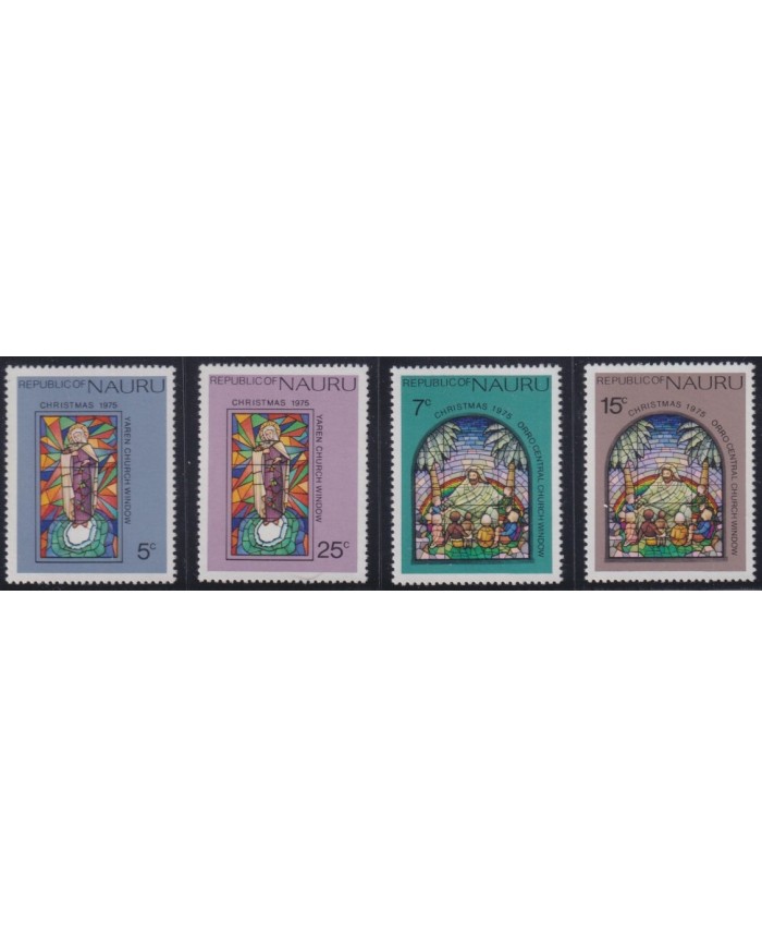 F-EX38255 NAURU MNH 1975 CHRISTMAS NAVIDAD DRAWING STAINED GLASS RELIGION.