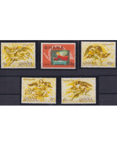 F-EX38264 GHANA MNH 1975 CHRISTMAS NAVIDAD ANGELS DRAWING RELIGION.