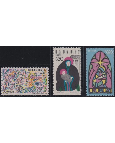 F-EX38267 URUGUAY MNH 1975 CHRISTMAS NAVIDAD DRAWING RELIGION.