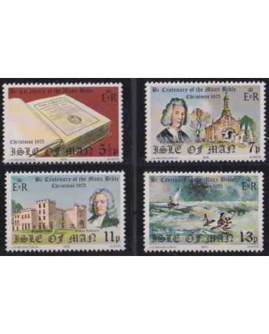 F-EX38277 UK MAN IS MNH 1975 CHRISTMAS NAVIDAD 200 ANIV MANX BIBLE RELIGION.