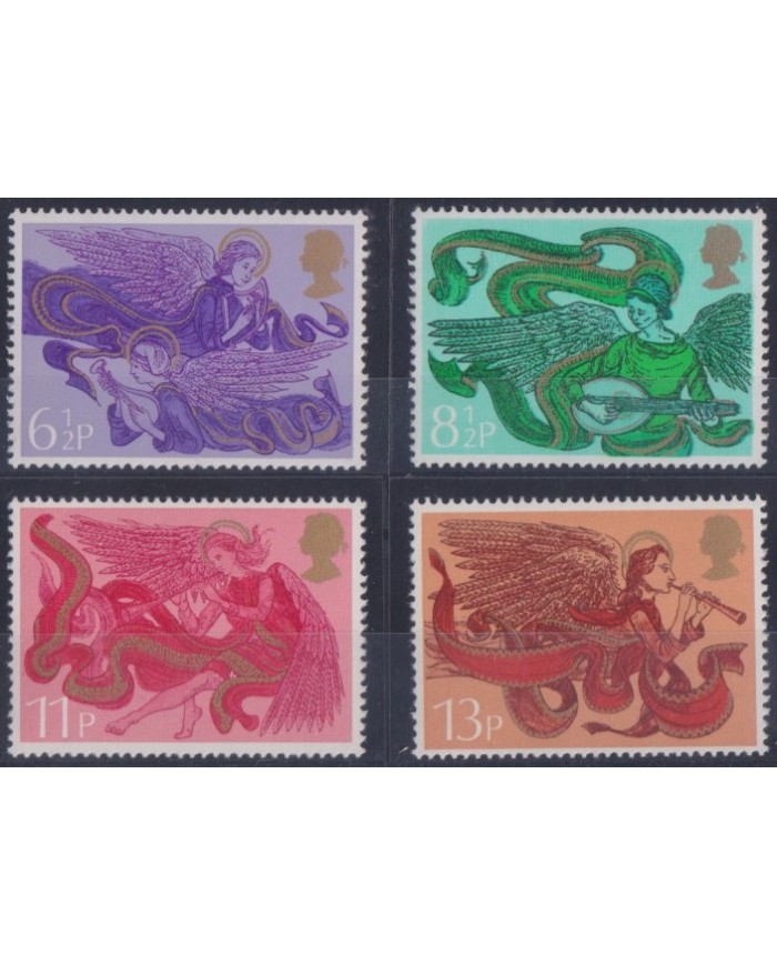 F-EX38280 ENGLAND UK MNH 1975 CHRISTMAS NAVIDAD ANGELS DRAWING RELIGION.