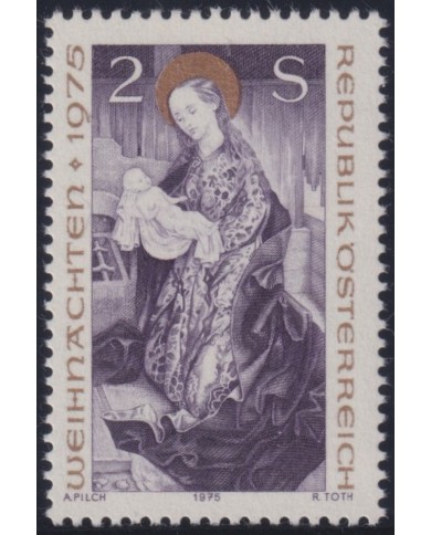 F-EX38282 AUSTRIA MNH 1975 CHRISTMAS NAVIDAD ART MADONNA PAINTING.