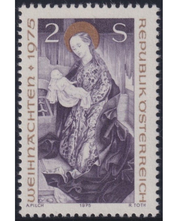 F-EX38282 AUSTRIA MNH 1975 CHRISTMAS NAVIDAD ART MADONNA PAINTING.