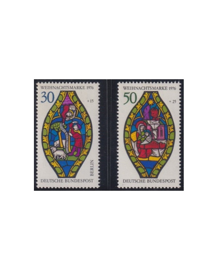 F-EX38287 GERMANY MNH 1976 CHRISTMAS NAVIDAD ART PAINTING STAINED GLASS.