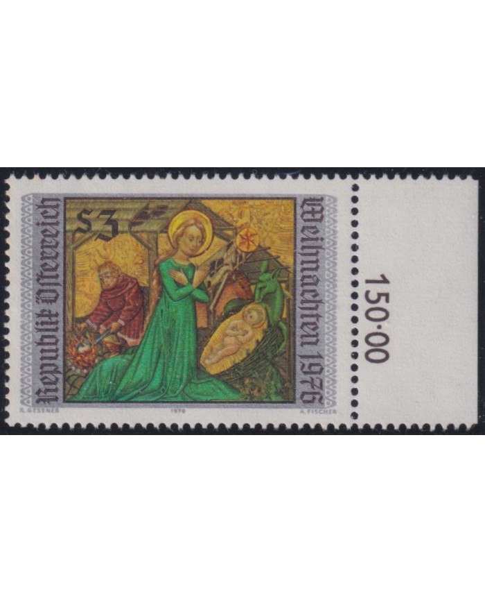 F-EX38289 AUSTRIA MNH 1976 CHRISTMAS NAVIDAD ART MADONNA PAINTING.