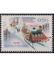 F-EX38290 SOUMI FINLAND MNH 1976 CHRISTMAS NAVIDAD SNOW DRAWING RELIGION.