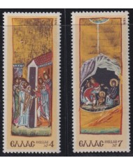 F-EX38292 GREECE MNH 1976 CHRISTMAS NAVIDAD ART MADONNA PAINTING ICONS.