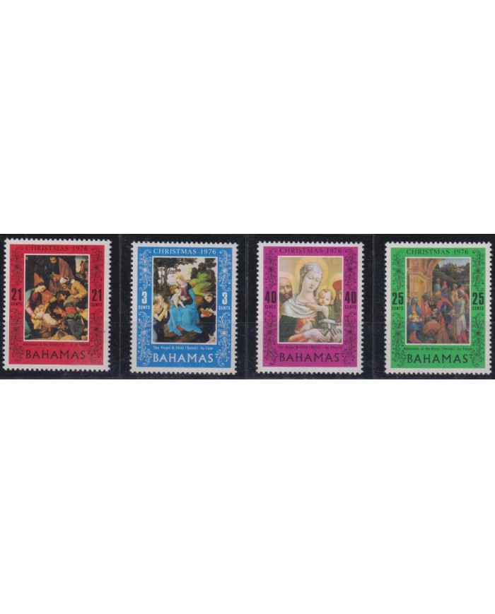 F-EX38300 BAHAMAS MNH 1976 CHRISTMAS NAVIDAD ART MADONNA PAINTING FILIPPO LIPPI.