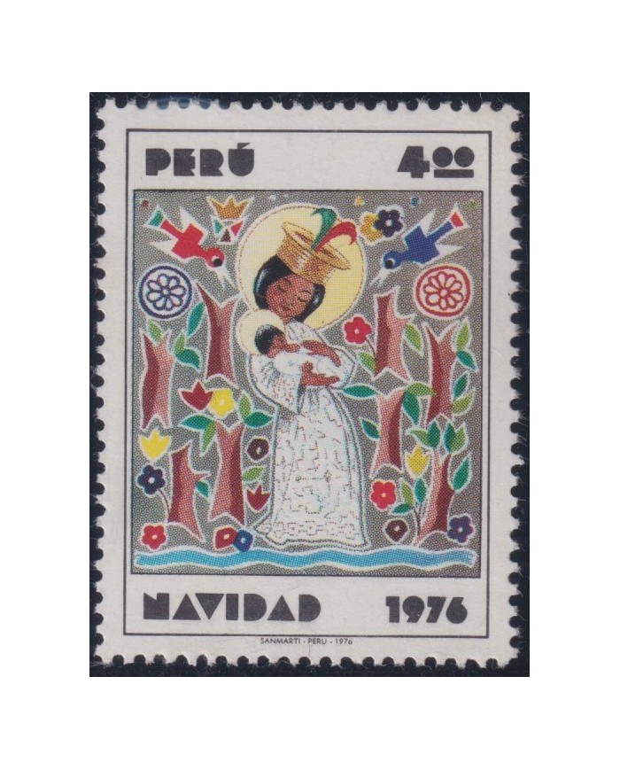 F-EX38308 PERU MNH 1976 CHRISTMAS NAVIDAD CHILD DRAWING RELIGION.
