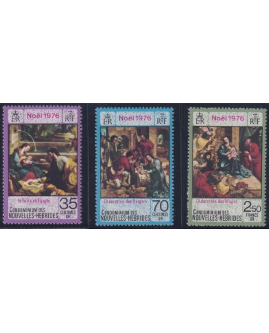 F-EX38309 NEW HEBRIDES MNH 1976 CHRISTMAS NAVIDAD ART MADONNA PAINTING RENAISSENCE.