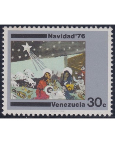 F-EX38310 VENEZUELA MNH 1976 CHRISTMAS NAVIDAD DRAWING RELIGION.