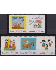 F-EX38311 BRAZIL BRASIL MNH 1976 CHRISTMAS NAVIDAD CHILD DRAWING RELIGION.