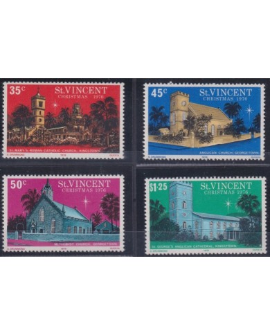 F-EX38313 ST VINCENT MNH 1976 CHRISTMAS NAVIDAD CHURCH ARCHITECTURE RELIGION.