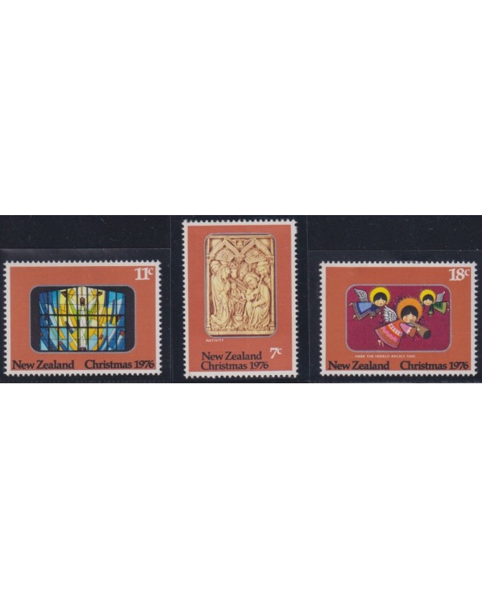 F-EX38315 NEW ZEALAND MNH 1976 CHRISTMAS NAVIDAD CHURCH STAINED GLASS RELIGION.