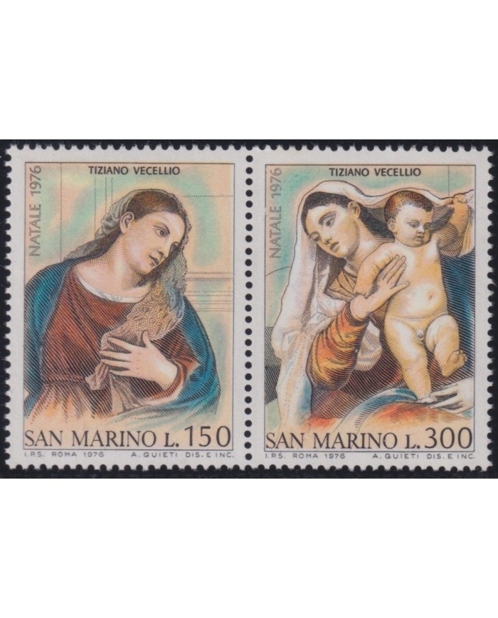 F-EX38318 SAN MARINO MNH 1976 CHRISTMAS NAVIDAD ART MADONNA PAINTING TIZIANO.