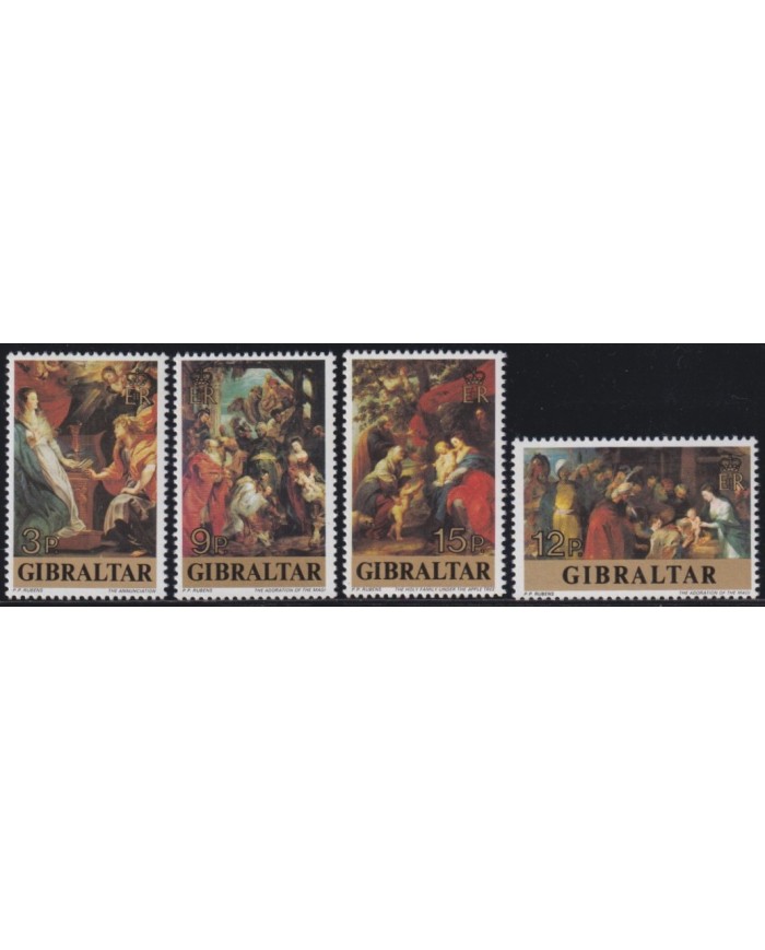 F-EX38322 GIBRALTAR MNH 1977 CHRISTMAS NAVIDAD ART MADONNA PAINTING RUBENS RENAISSENCE.