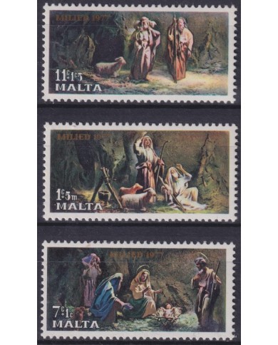 F-EX38328 MALTA MNH 1977 CHRISTMAS NAVIDAD ART MADONNA PAINTING RENAISSENCE.