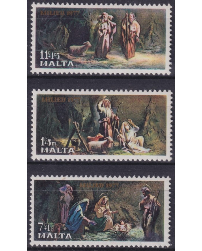 F-EX38328 MALTA MNH 1977 CHRISTMAS NAVIDAD ART MADONNA PAINTING RENAISSENCE.