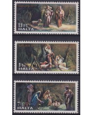 F-EX38328 MALTA MNH 1977 CHRISTMAS NAVIDAD ART MADONNA PAINTING RENAISSENCE.
