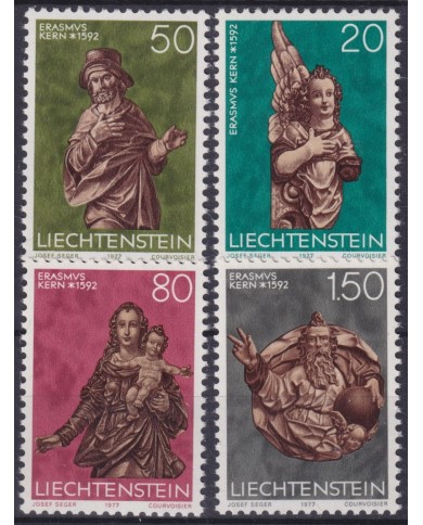 F-EX38329 LIECHTENSTEIN MNH 1977 CHRISTMAS NAVIDAD ART ERASMUS KERN SCULTURE RENAISSENCE.