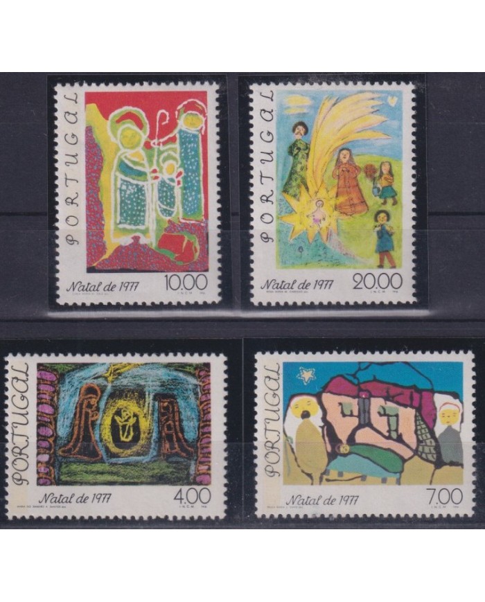 F-EX38330 PORTUGAL MNH 1977 CHRISTMAS NAVIDAD DRAWING RELIGION.