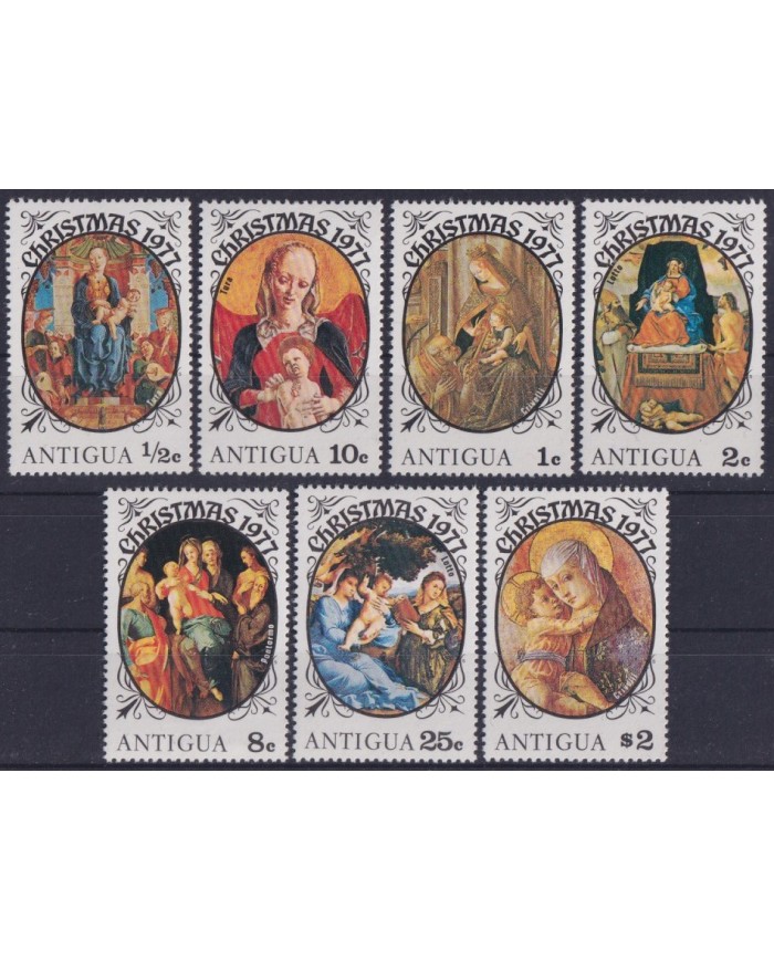 F-EX38335 BARBUDA MNH 1977 CHRISTMAS NAVIDAD ART MADONNA LOTTO TURA CRIVELLI PONTORMO RENAISSENCE.