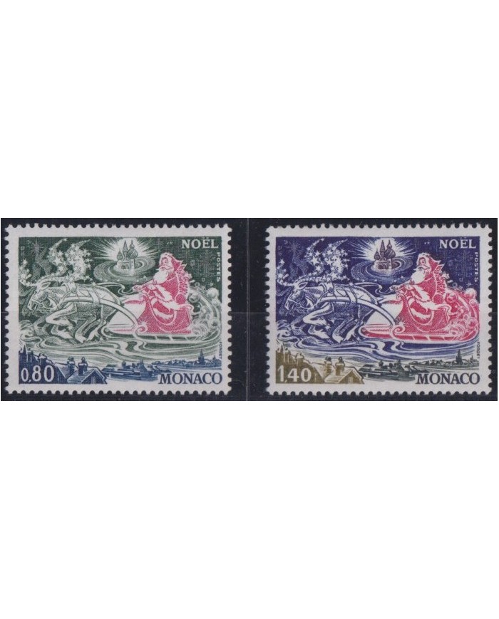 F-EX38336 MONACO MNH 1977 CHRISTMAS NAVIDAD PAPA NOEL DRAWING.