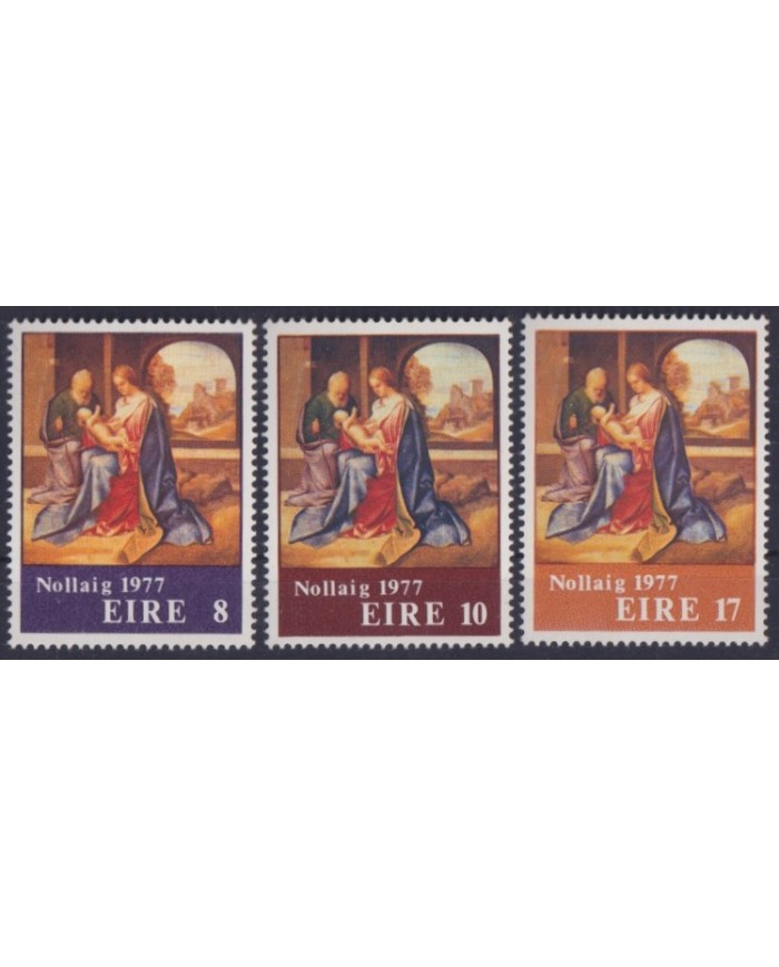 F-EX38338 IRELAND EIRE MNH 1977 CHRISTMAS NAVIDAD ART MADONNA PAINTING