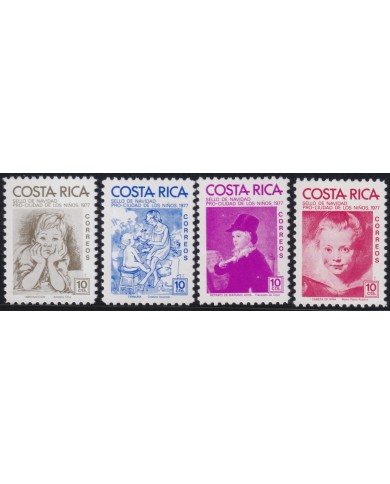 F-EX38343 COSTA RICA MNH 1977 CHRISTMAS NAVIDAD PRO CHILDREN CITY RUBENS GOYA.