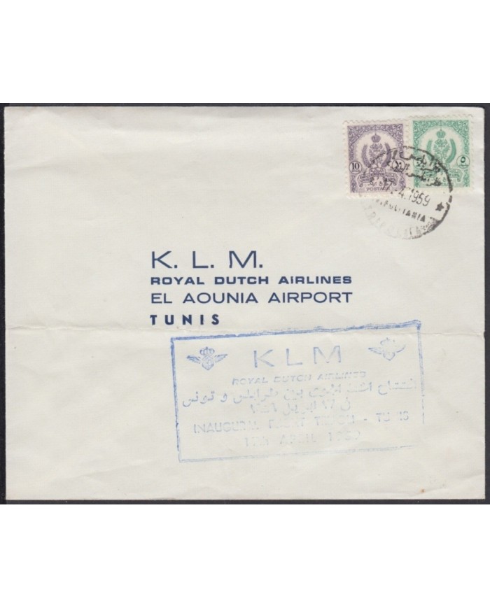 F-EX8691 LYBIA LIBIA FIRST FLIGHT TRIPOLITANIA - TUNIS, TUNEZ. NEDERLAND KLM LIN
