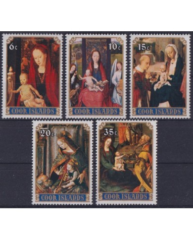 F-EX38357 COOK IS MNH 1977 CHRISTMAS NAVIDAD ART MADONNA PAINTING RENAISSENCE.