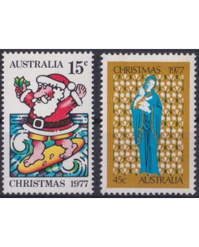 F-EX38361 AUSTRALIA MNH 1977 CHRISTMAS NAVIDAD SANTA CLAUS DRAWING RELIGION.