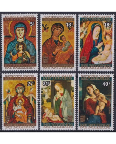 F-EX38376 BURUNDI MNH 1977 CHRISTMAS NAVIDAD ART MADONNA PAINTING RENASSENCE.
