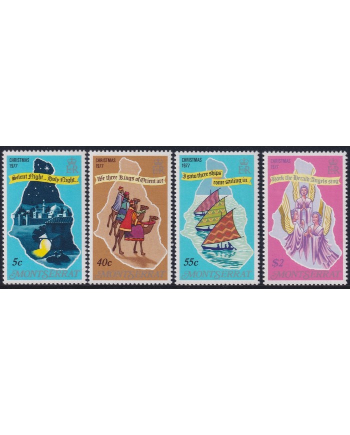 F-EX38378 MONTSERRAT MNH 1976 CHRISTMAS NAVIDAD ART DRAWING SHIP RELIGION.