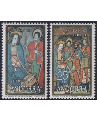 F-EX38381 ANDORRA MNH 1977 CHRISTMAS NAVIDAD ART MEDIEVAL MADONNA.