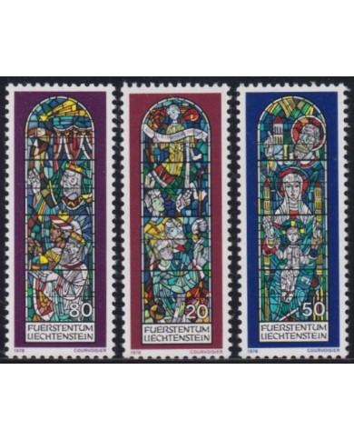 F-EX38384 LIECHTENSTEIN MNH 1978 CHRISTMAS NAVIDAD ART MADONNA STAINED GLASS.