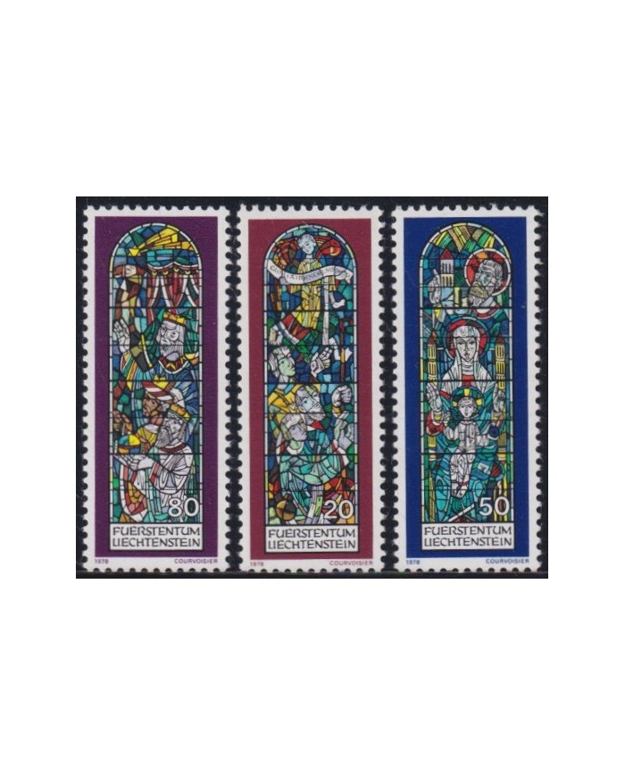 F-EX38384 LIECHTENSTEIN MNH 1978 CHRISTMAS NAVIDAD ART MADONNA STAINED GLASS.